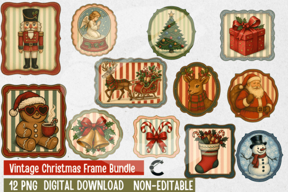 Download Vintage Christmas Frame Bundle - Christmas frame bundle Collection