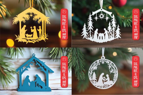 Download Paper Cut Nativity Ornaments SVG Bundle - Paper cut Collection
