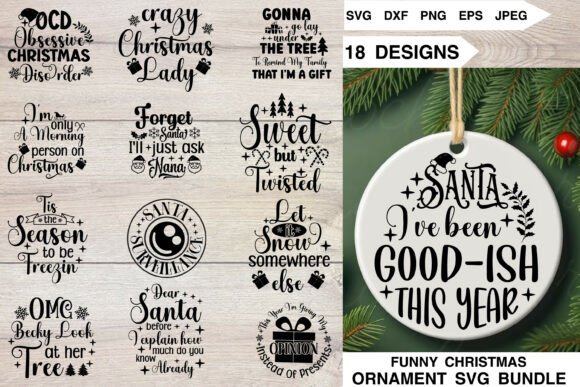 Download Funny Christmas Ornament SVG Bundle - Funny christmas Collection