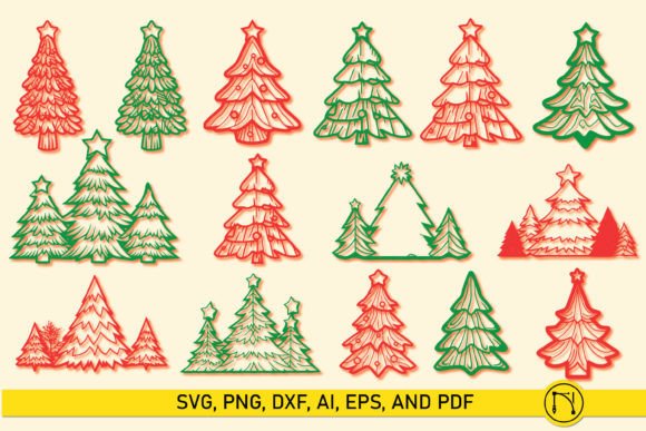 Download Paper Cut Christmas Tree SVG Bundle - Paper cut Collection