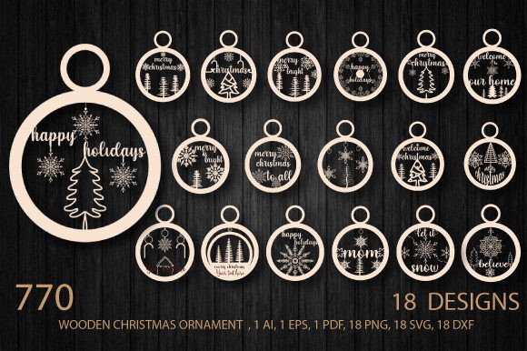 Download Christmas Wooden Ornament SVG Paper Cut - Paper cut Collection