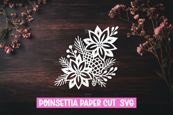 Download Paper Cut Poinsettia Flower SVG - Paper cut Collection