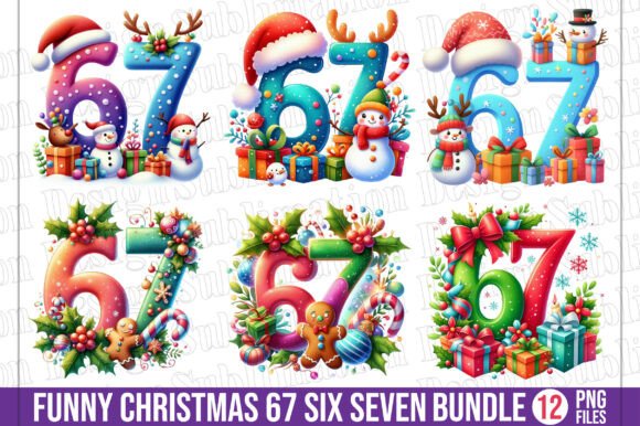 Download Funny Christmas 67 Six Seven Clipart - Funny christmas Collection