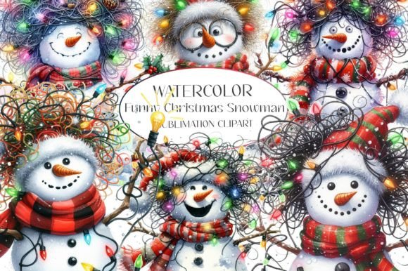 Download 4 Funny Christmas Snowman Clipart Bundle - Funny christmas Collection