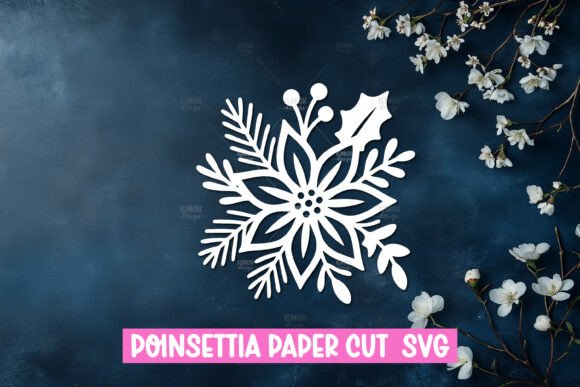 Download Paper Cut Poinsettia Flower SVG - Paper cut Collection