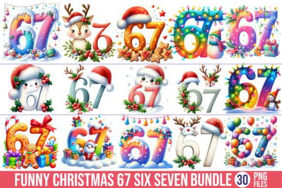 Download 30- Funny Christmas 67 Six Seven Clipart - Funny christmas Collection