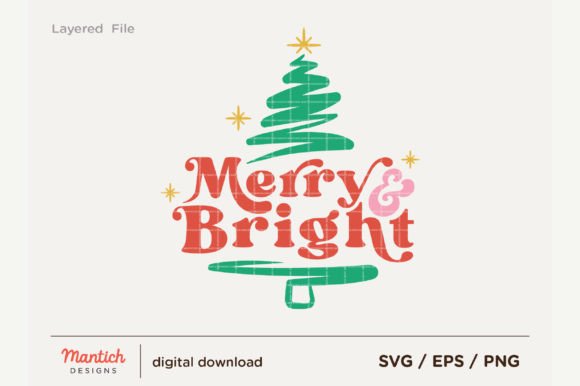 Download Merry &amp; Bright Groovy Christmas SVG,PNG - Groovy christmas svg Collection