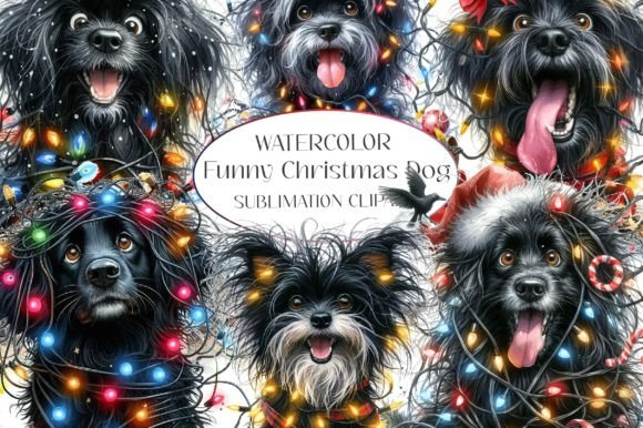 Download Funny Christmas Black Dog Clipart - Funny christmas Collection