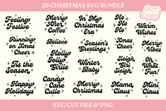Download Groovy Christmas SVG &amp; PNG Bundle - Groovy christmas svg Collection